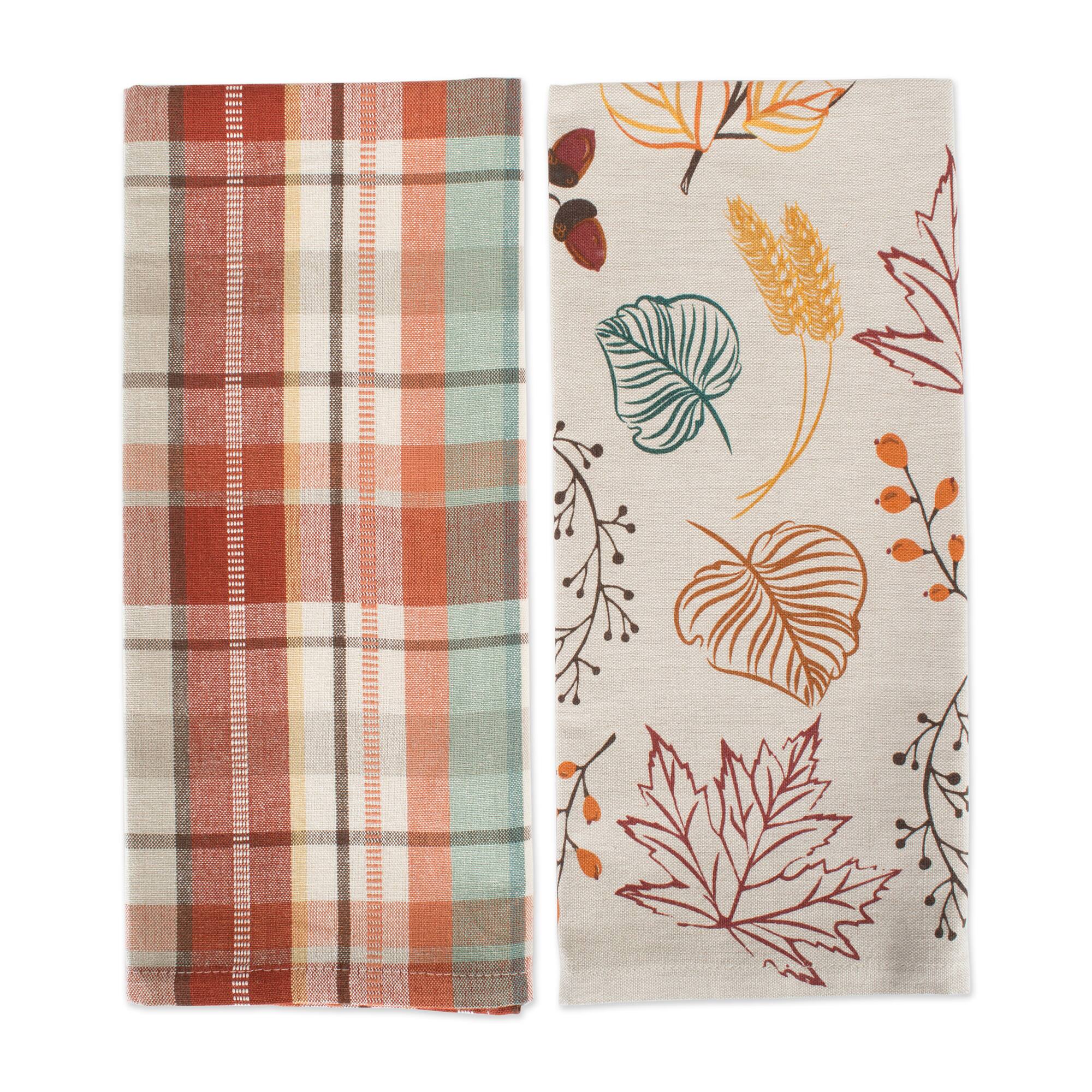 DII® Assorted Autumn Leaves Dishtowel Set